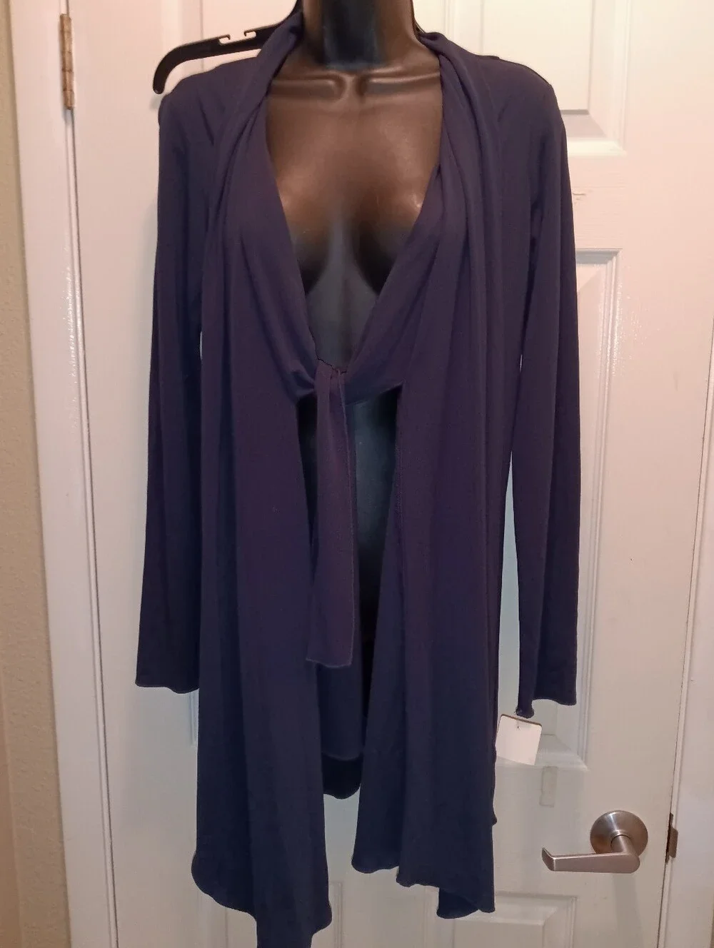 NWT Cabi Women's Navy Wide-Leg Pants & Open Tie Cardigan Set